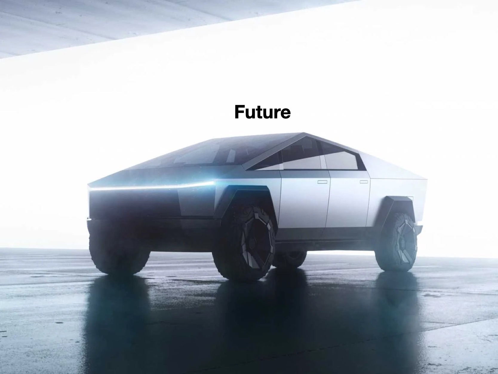 Grauer Tesla Cybertruck mit Weißem Hintergrund